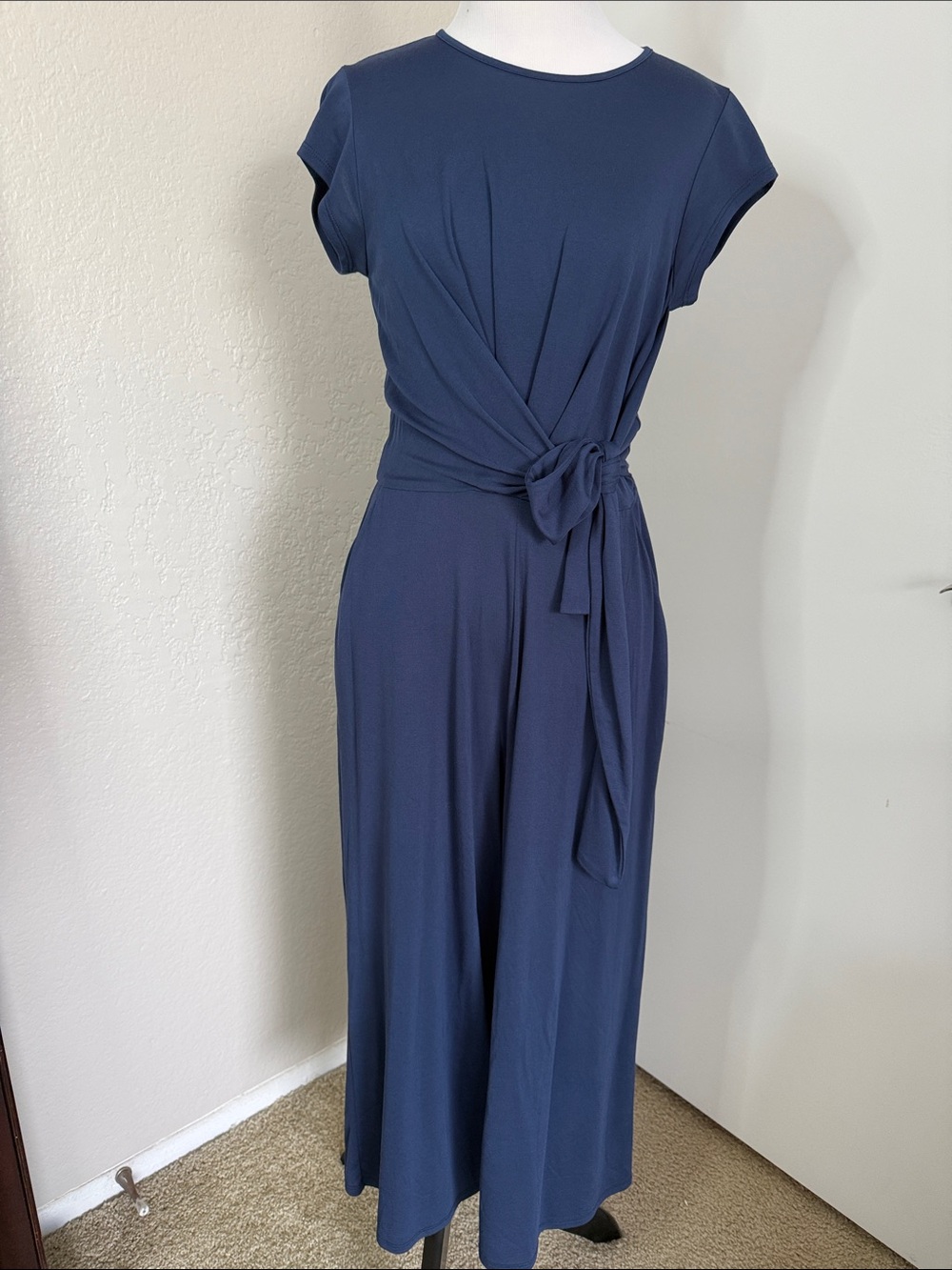 Navy Tie-Waist Jumpsuit